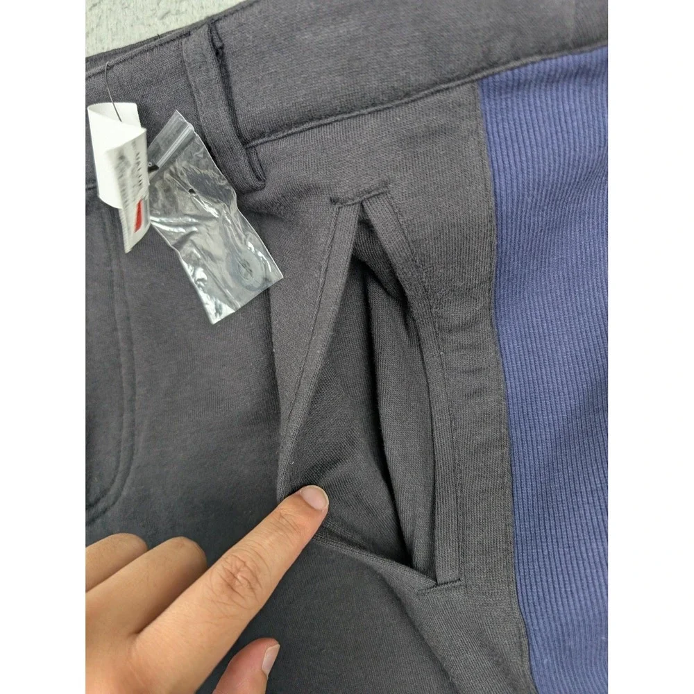 Gray Saks Fifth Avenue Shorts Mens XL Black Blue‎ Side Stripe Zip Fly Pocket